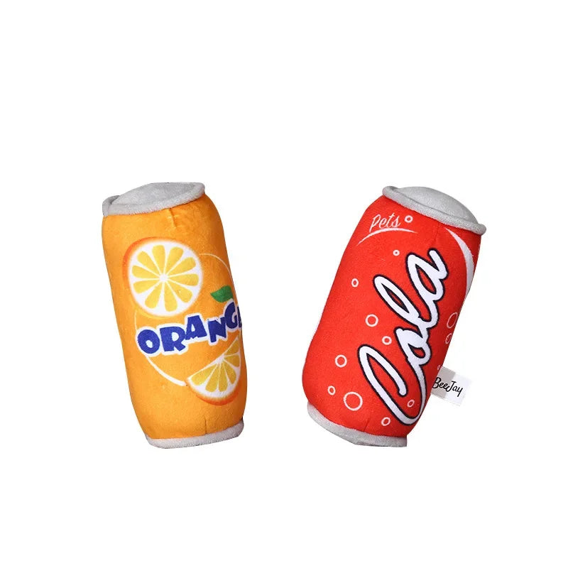 Beer and Soda Plush Squeaky Dog Toys