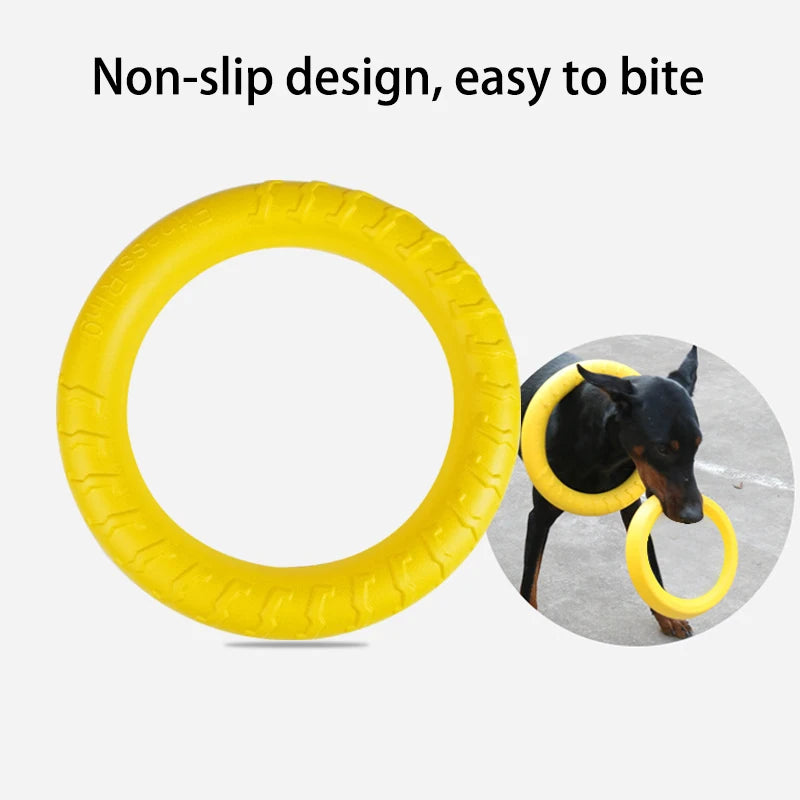 Flying Disk and Tug-of-War Ring Pull Rubber Dog Toy