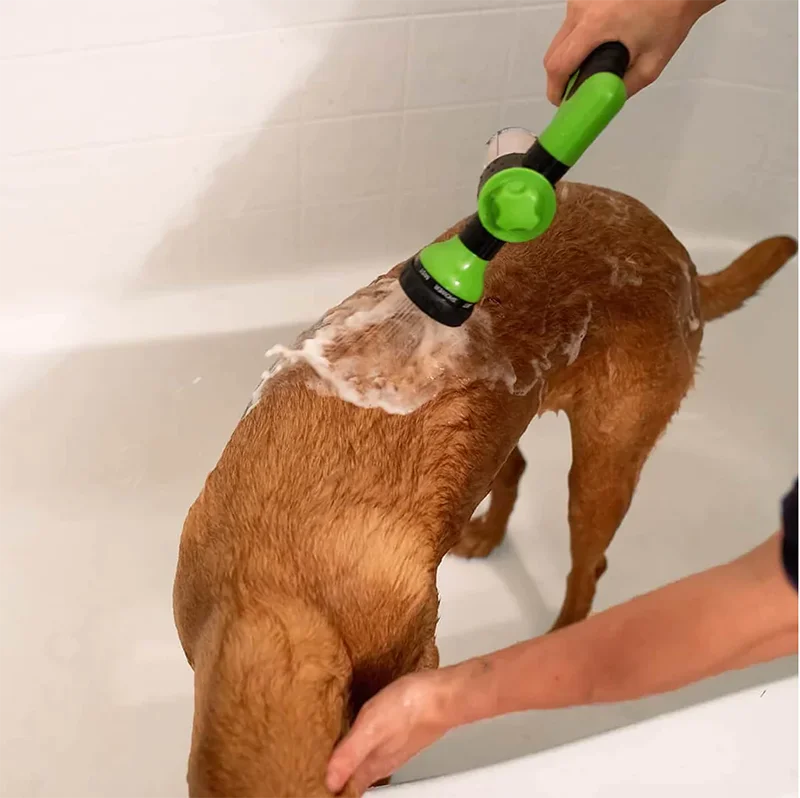 High-Pressure Hose and Shower Nozzle with Soap and Shampoo Attachment