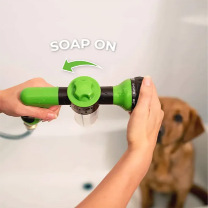 High-Pressure Hose and Shower Nozzle with Soap and Shampoo Attachment